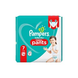 Couches Pampers Baby-Dry Pants 17kg et + taille 7 x30 - Invictal